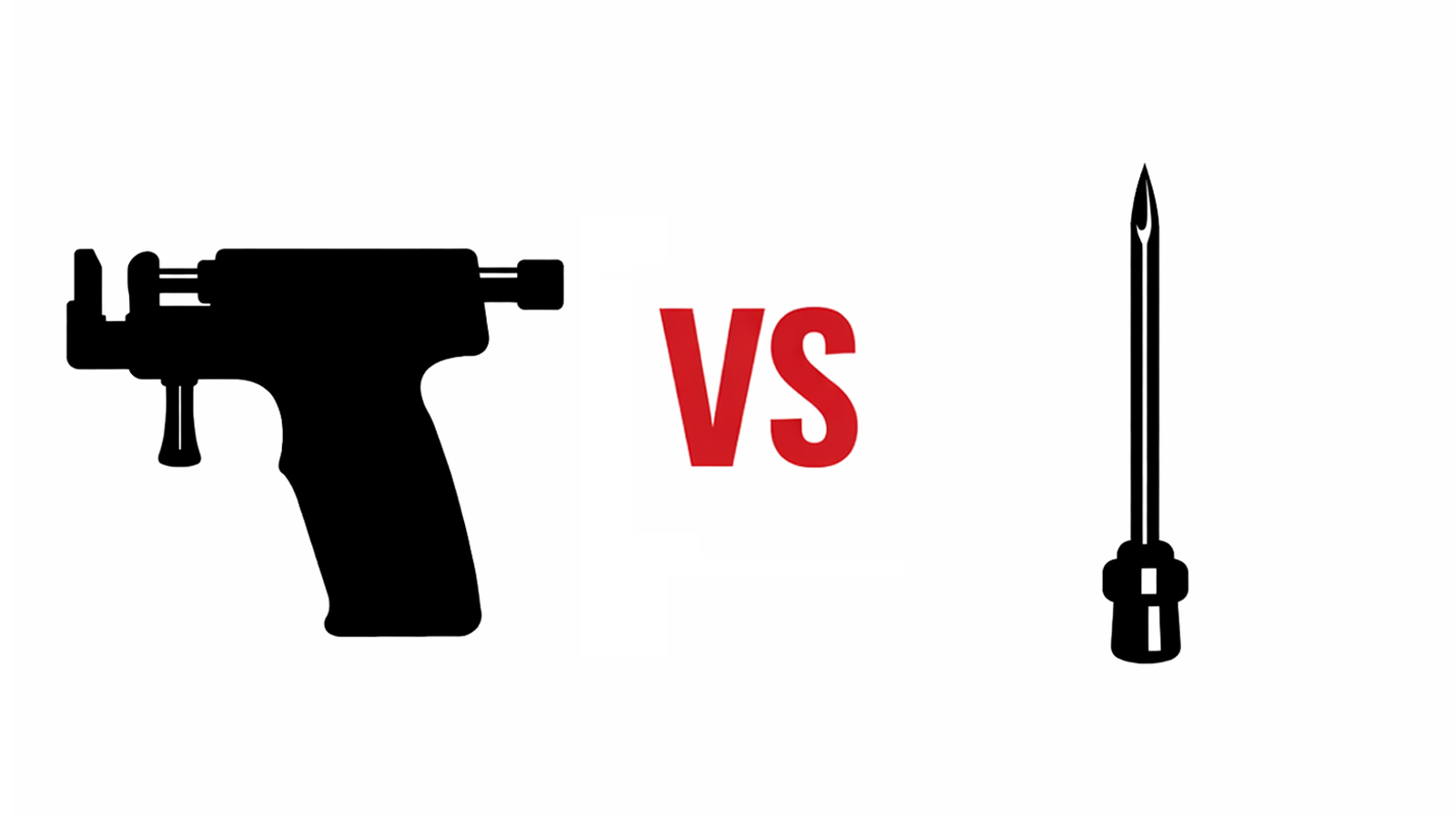 Jämförelse mellan öronhåltagning med pistol och nål